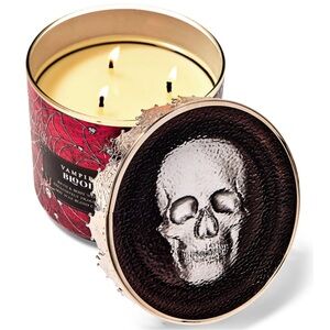 Bath & Body Works Vampire Blood 3 Wick Candle With Skull Lid